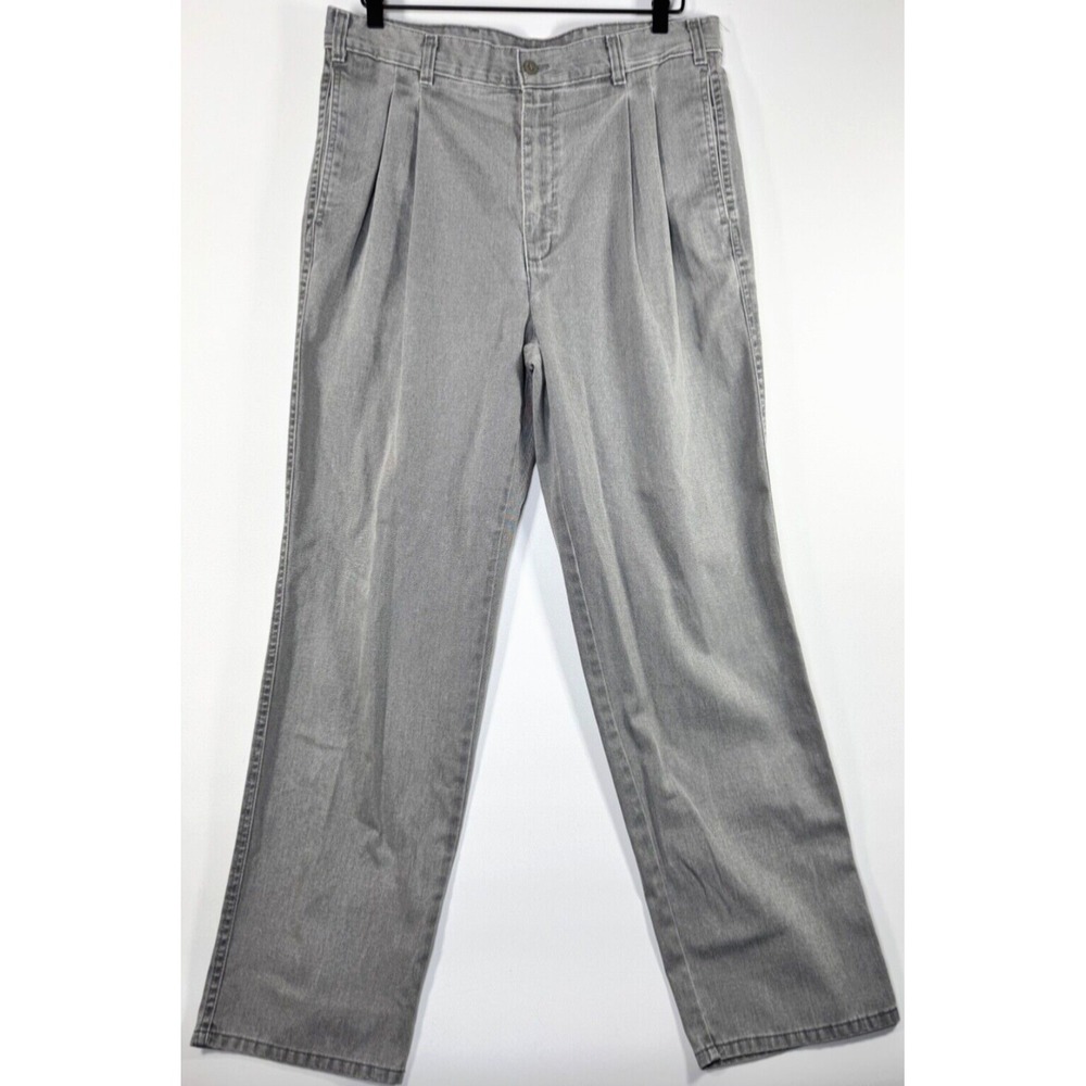 Levi's Officer Corps Denim Pants W34 Washed Gray Pleated Straight Leg Retro